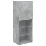5 Piece TV Wall Units with LED Concrete Grey Engineered Wood 3216693