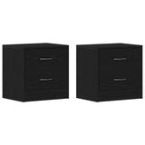 Bedside Cabinets 2 pcs Black Oak 40x30x40 cm Engineered Wood 862005
