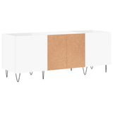 Record Cabinet White 121x38x48 cm Engineered Wood 831676