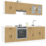 ZNTS 8 Piece Kitchen Cabinet Set Kalmar Artisan Oak Engineered Wood 3314830