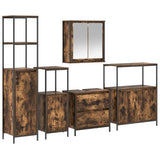 Bathroom Furniture Set with Shelf 5 pcs Brown Engineered wood 3328371