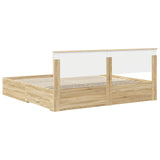 Bed Frame with Drawer Sonoma Oak 200 x 200 cm Engineered Wood 3410856