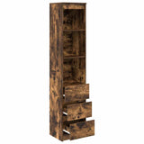 Highboard Smoked Oak 37.5x35x180 cm Engineered Wood 861665