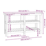 Work Bench 142.5x50x80 cm Solid Wood Pine 823649
