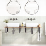 Basin Shelf Wall Mounted Steel and Solid Wood Acacia 3302793