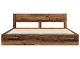 Bed Frame with Headboard Old Wood 200 x 200 cm Solid Pine Wood 3409725