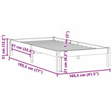 Bed Frame without Mattress 100x190 cm Solid Wood Pine Twin 822457