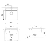 Granite Kitchen Sink Single Basin Grey 142949