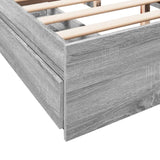 Bed Frame with Drawers without Mattress Grey Sonoma 150x200 cm King Size 3280655