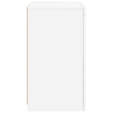 Side Cabinet with LED Lights White Engineered Wood 836630