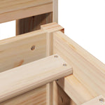 ZNTS Bed Frame without Mattress 140x200 cm Solid Wood Pine 3323377