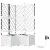 Garden Planter 3 pcs White 80 x 80 x 142 cm PP 42002922
