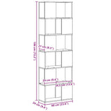 Book Cabinet/Room Divider Black Oak 60x24x186 cm 862078