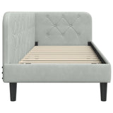 Corner Bed Frame with Headboard Light Grey 80 x 200 cm Velvet 42016586