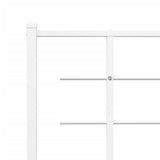 Metal Bed Frame without Mattress with Footboard White 183x213cm 355633