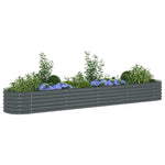 Garden Raised Bed 400x80x44 cm Galvanised Steel Grey 45526