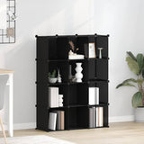 Storage Cube Organiser with 12 Cubes Black PP 340546