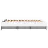 Bed Frame White Engineered wood King Bed Frame Rectangular 3295646