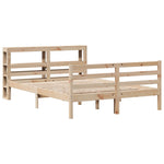 ZNTS Bed Frame without Mattress 135x190 cm Double Solid Wood Pine 3305816