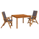 3-Piece Garden Dining Set 3 pcs Natural Solid Acacia Wood 3434609