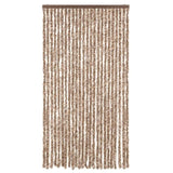 Fly Curtain Beige and Dark Brown 100x230 cm Chenille 377324