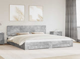 Bed Frame Concrete Grey 180 x 200 cm Engineered Wood 3412752
