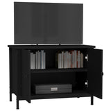 TV Cabinet with Doors Black 60x35x45 cm Engineered Wood 826295