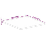 Table Top 60x60x3.8 cm Square Solid Wood Mango 371661