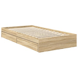 Storage Bed with Drawer Sonoma Oak 90 x 200 cm Engineered Wood 3411924
