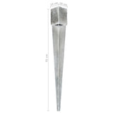 Ground Spikes 12 pcs Silver 10x10x91 cm Galvanised Steel 145424