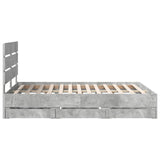 Bed Frame with Drawer Concrete Grey 140 x 200 cm Engineer Wood 3411830