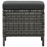 ZNTS 4 Piece Garden Lounge Set with Cushions Poly Rattan Grey 48146