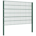 Fence Panel with Posts Iron 867x120 cm Green 278665