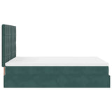 Ottoman Bed with Mattresses Dark Green 140x190cm Velvet 3313472