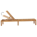 Sun Lounger Teak Solid Teak Wood Standard Adjustable Armrests 316171