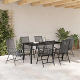 Garden Dining Set 7 pcs Anthracite Powder-Coated Steel 3379293