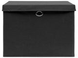 Storage Boxes with Lids 10 pcs Black 32x32x32 cm Fabric 288334