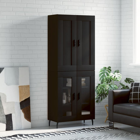 Highboard Black 69.5x34x180 cm Engineered Wood 3199634