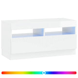 LED TV Cabinet High Gloss White Engineered Wood 897439