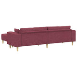 Fabric Sofa with Cushion 3 pcs Wine Red 208 cm Fabric 3335165