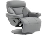 Upholstered Reclining Armchair, Manual Recliner Chair with Footrest and Adjustable Backrest, Grey T3398P548742