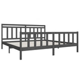 3100980 Bed Frame without Mattress Grey Solid Wood 200x200 cm