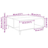 Coffee Table Black Oak 80 x 80 x 36.5 cm Engineered Wood 881668