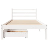 Bed Frame without Mattress White 100x200 cm Solid Wood Pine 3301537