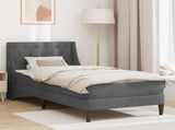 Bed Frame with Mattress Dark Grey 90 x 190 cm Velvet 3415239