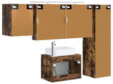Bathroom Cabinet Set 5 pcs Smoked Oak 50 x 14.5 x 70 cm 3407323