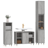 3 Piece Bathroom Furniture Set Grey Sonoma Engineered Wood 3190297