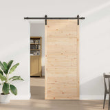Sliding Door Natural 80 x 208 cm Solid Pine Wood 3445654