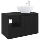 Bathroom Furniture Set 2 pcs Black Engineered Wood 3404085