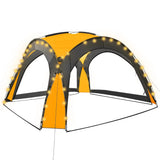 Party Tent with LED and 4 Sidewalls 3.6x3.6x2.3 m Yellow 92238